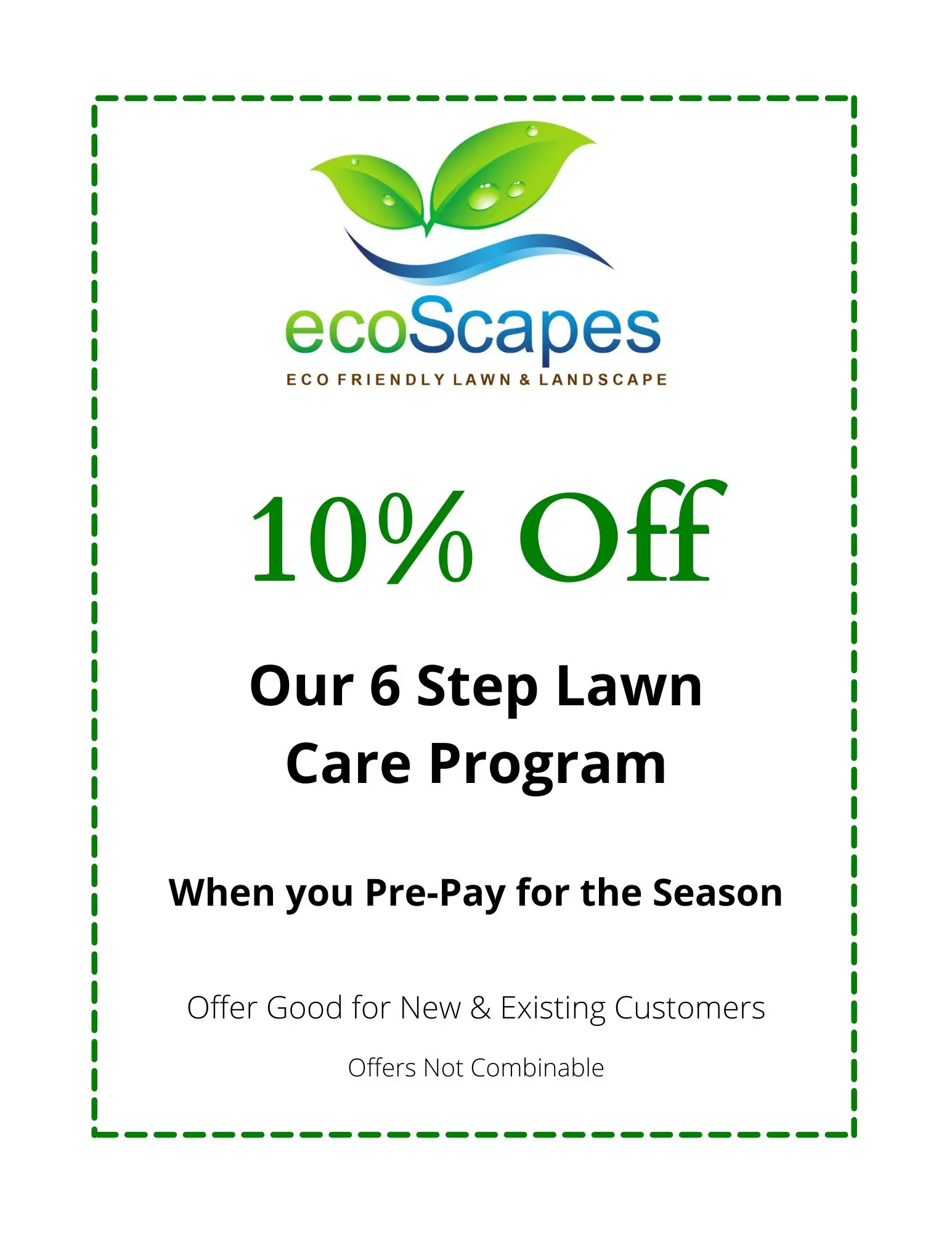 Coupon to Save 10 Percent on EcoScapes Lawn Care Program